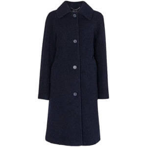 Whistles Navy Romy Boucle Coat